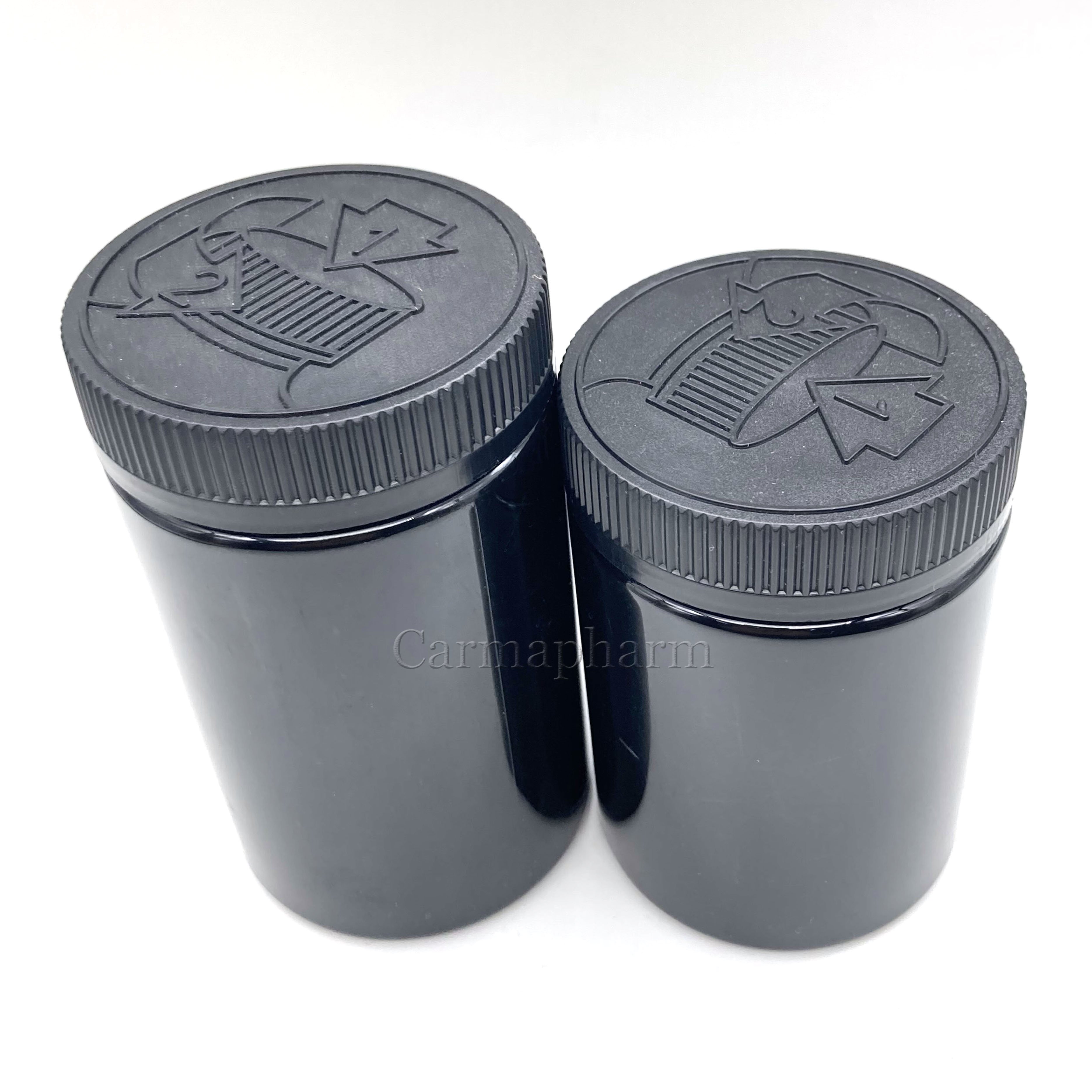 410 ml black PET vitamin capsule pill bottle container for supplement packaging