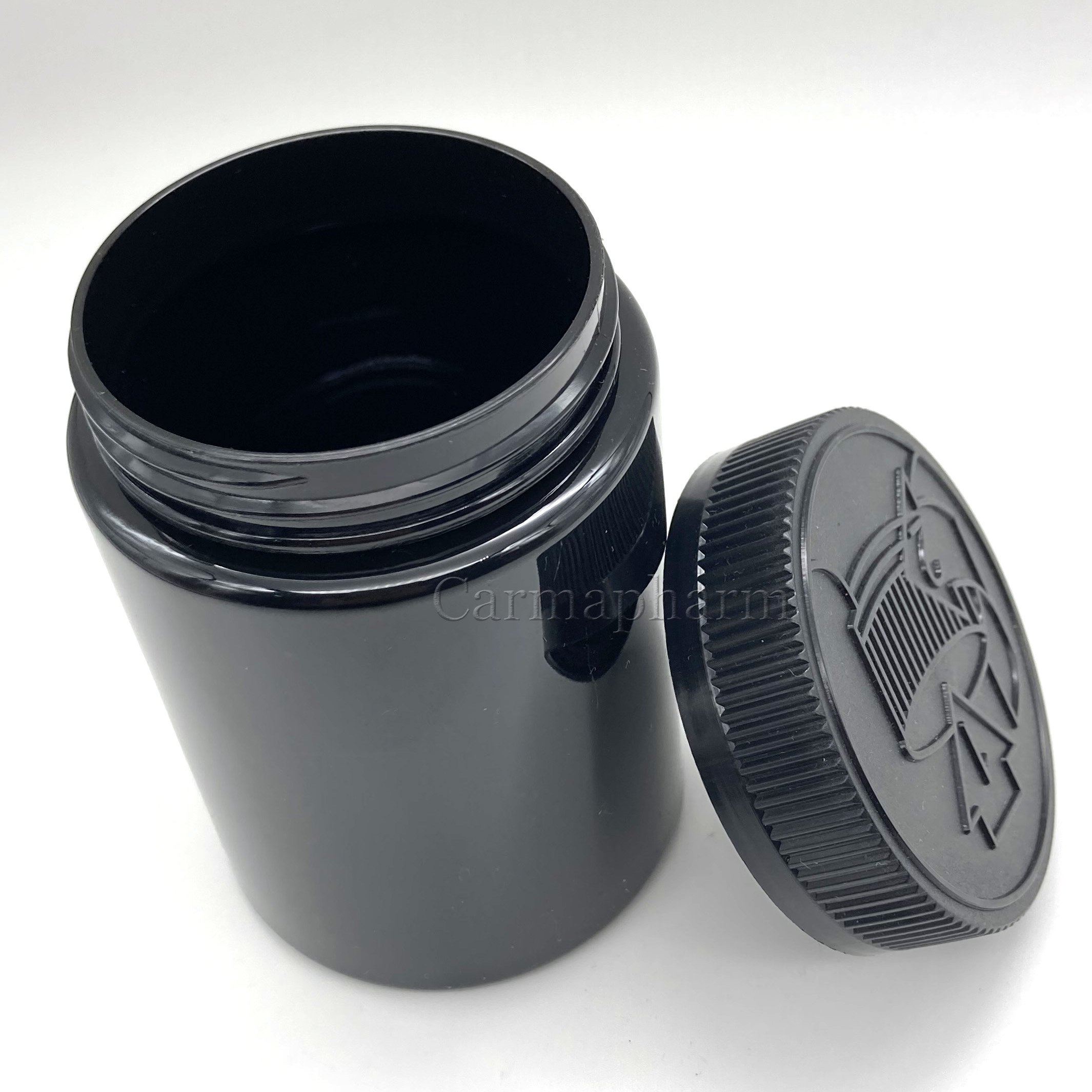 410 ml black PET vitamin capsule pill bottle container for supplement packaging