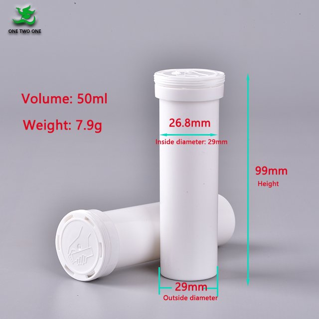 Effervescent Tubes and Desiccant for Packaging Electrolytes Vitamin B Healthcare Supplement Container Cheap Plastic PE Medicine