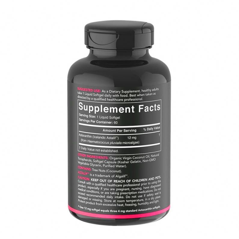 OEM Astaxanthin Softgel Healthcare Supplement 12 Mg For Immune System Skin