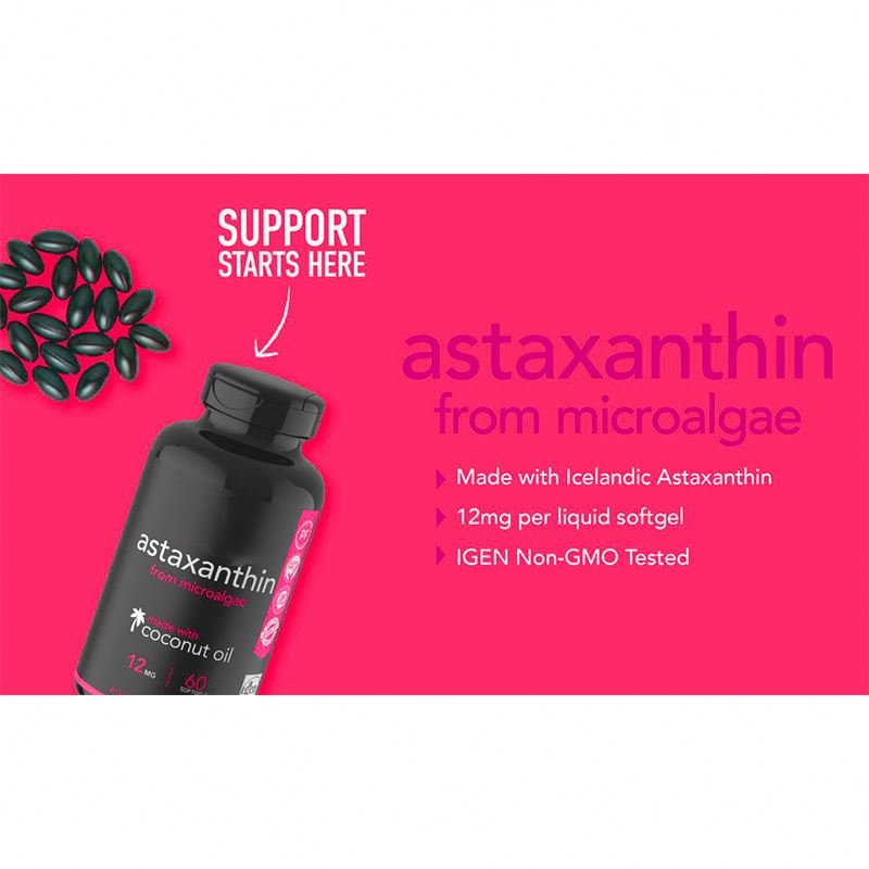 OEM Astaxanthin Softgel Healthcare Supplement 12 Mg For Immune System Skin