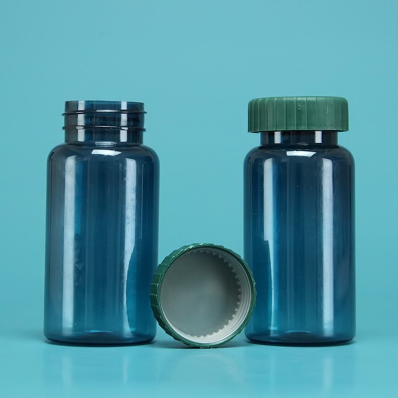Empty plastic pet 100cc 38/400 Healthcare Vitamin pharmaceutical supplement round cylinder bottle dark capsules pill