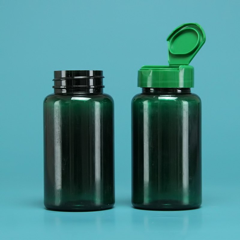 Empty plastic pet 100cc 38/400 Healthcare Vitamin pharmaceutical supplement round cylinder bottle dark capsules pill