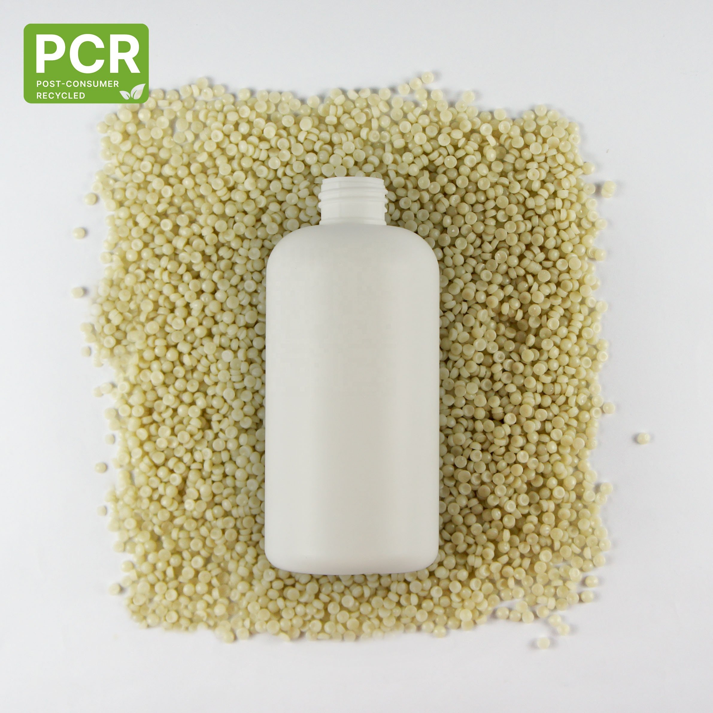 200ml 250ml 300ml PCR HDPE White Milky Green Boston Round Plastic Empty Bottle Eco-Friendly (NA-PE Series)