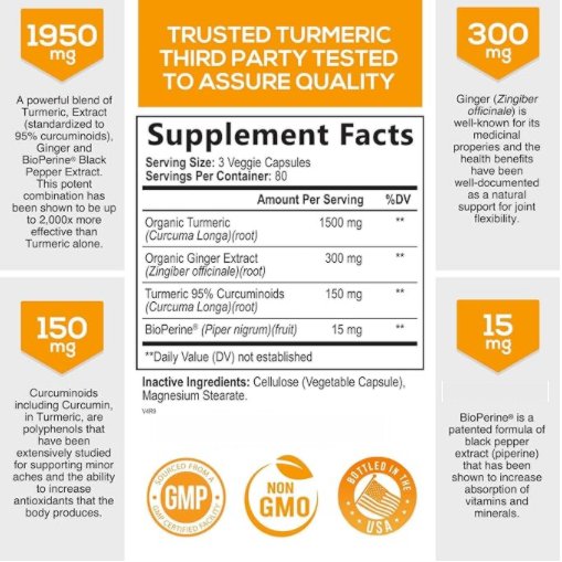 OEM Private Organic Turmeric Capsules Healthcare Supplement Turmeric Extract Curcumin Capsule