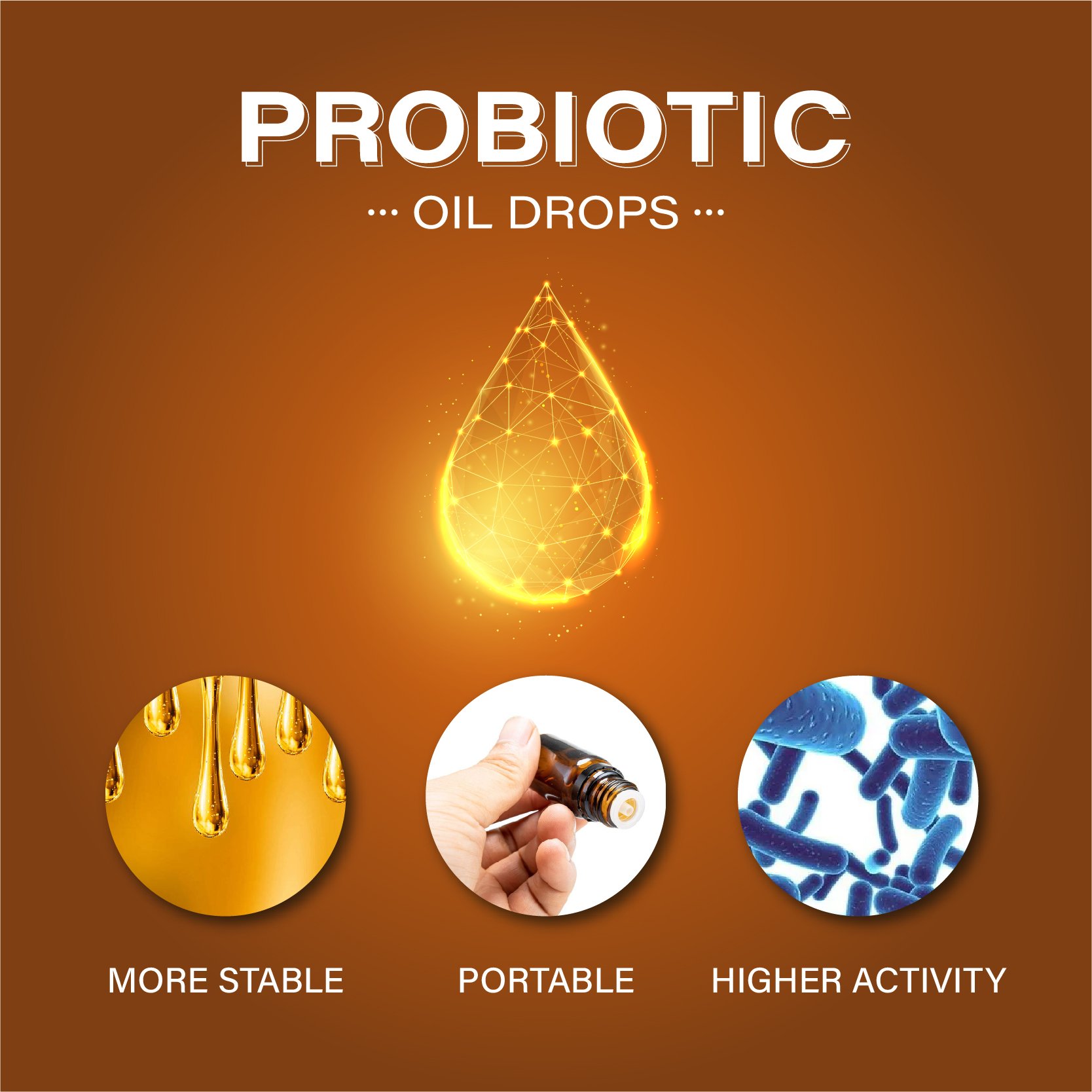 OEM healthcare supplement Probiotic oil drops for gut health Digestive health Immune Support 100 Billion CFUs Probiotic liquid