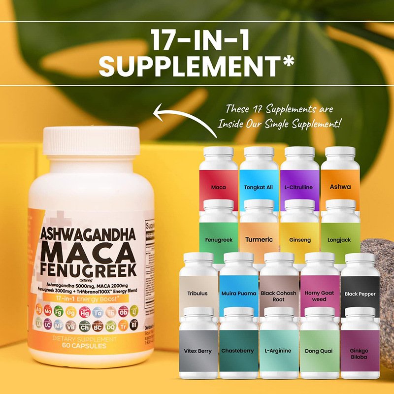 private label oem in stock Ashwagandha Maca Extract Capsules health supplement for adult