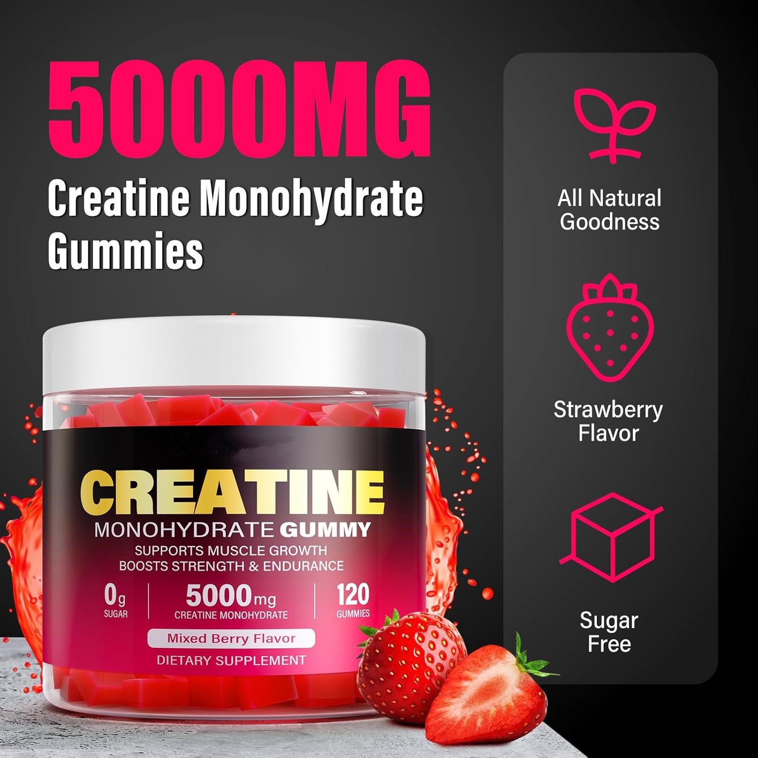 Biocaro Sugar Free Custom Gummy Candy Pre Workout Supplement Creatine Monohydrate Gummies For Men & Women
