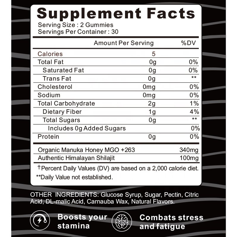 Ready to ship WXW shilajit resin pure himalayan energy supplement shilajit gummies for women & men in stock