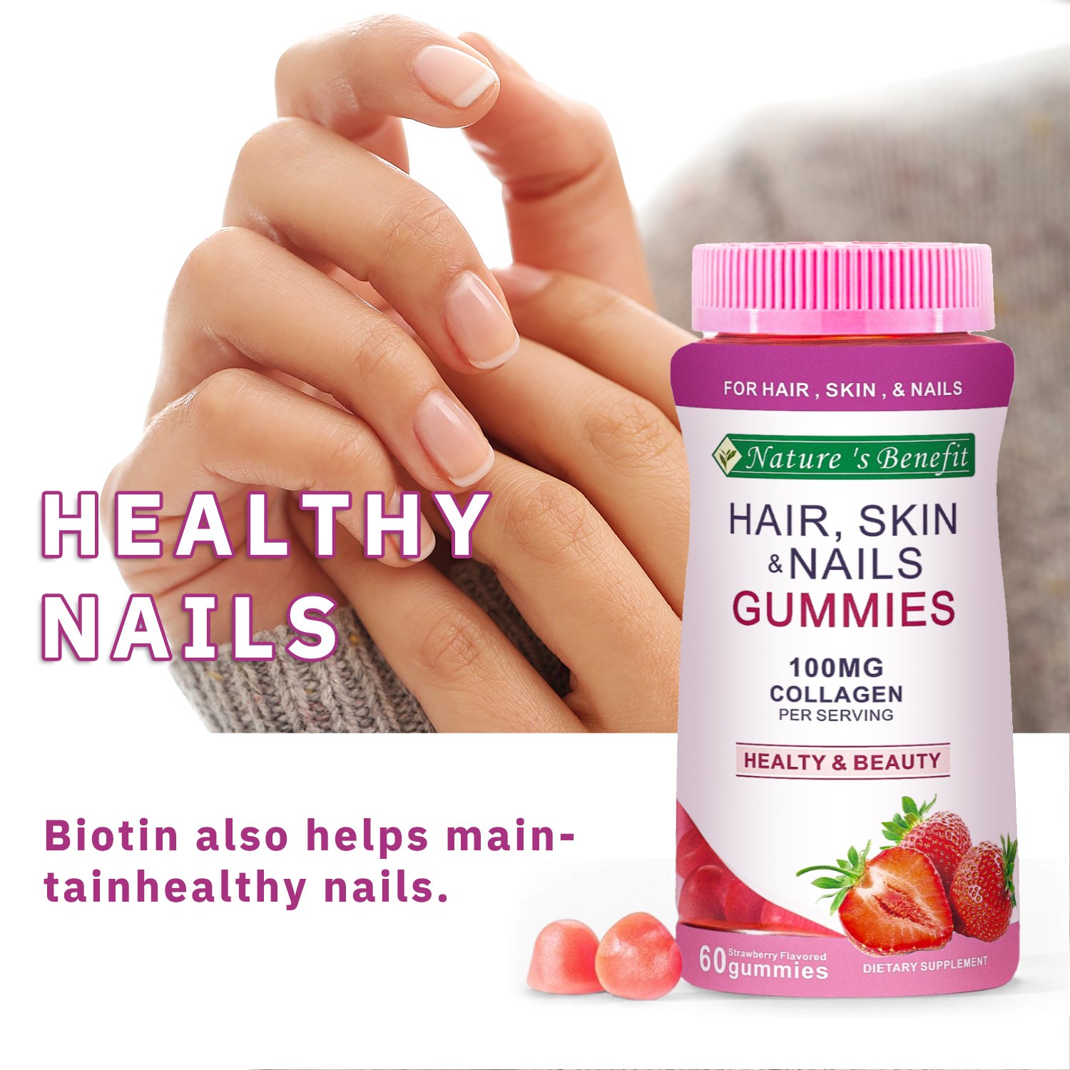 OEM Healthcare Supplement Brightening Skin Whitening Gummies Collagen Slow down aging L-Glutathion Gummies