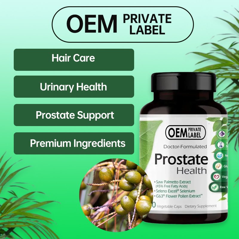 OEM Wholesale 2400 mg Prostate Function Support Natural Healthcare Pills Saw Herbal Supplement Prostate Capsules