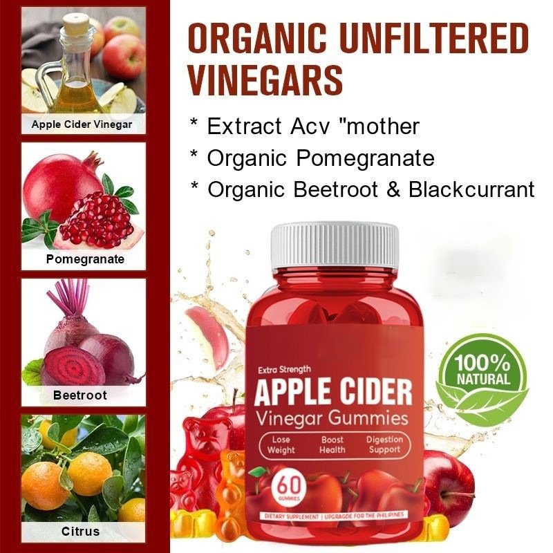 Healthcare Supplement Vegan Organic Slimming Apple Cider Vinegar Gummies For Products Gummies