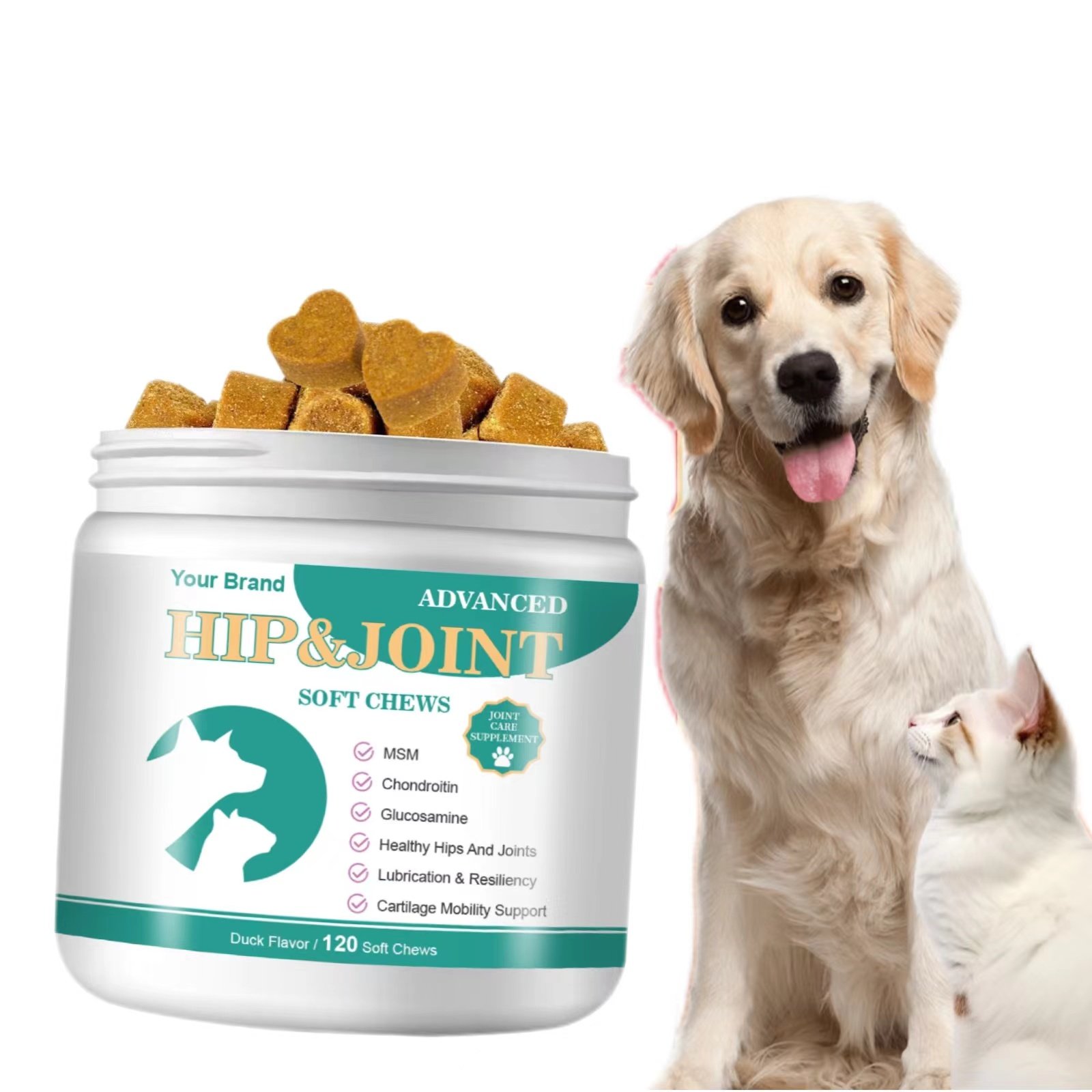Custom Pet Products With Glucosamine Soft Chews Treats for Dogs for Dogs Joint Supplement Health