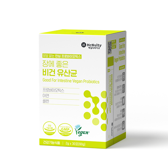 Korea Mcnulty Bio Lactose-Free with Zinc and Selenium Good for Intestines Vegan Probiotics Powder 2g * 30 Sachets(Sticks)
