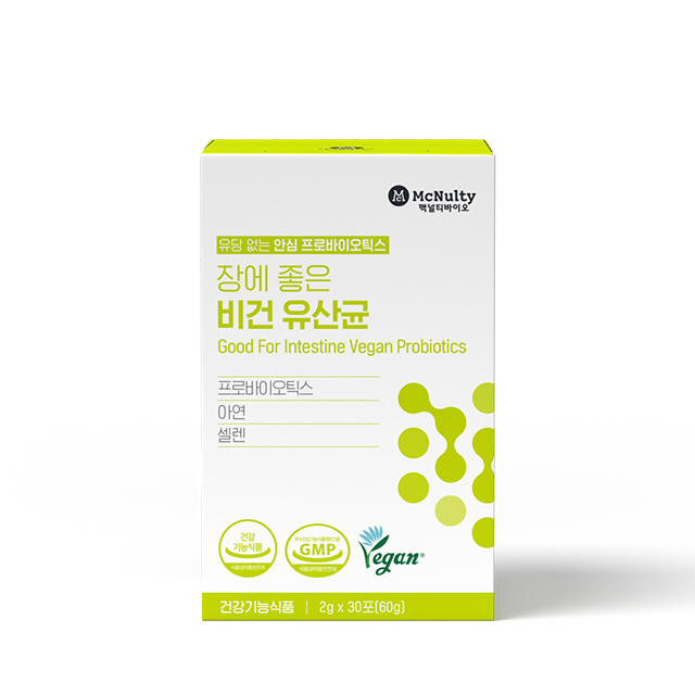 Korea Mcnulty Bio Lactose-Free with Zinc and Selenium Good for Intestines Vegan Probiotics Powder 2g * 30 Sachets(Sticks)