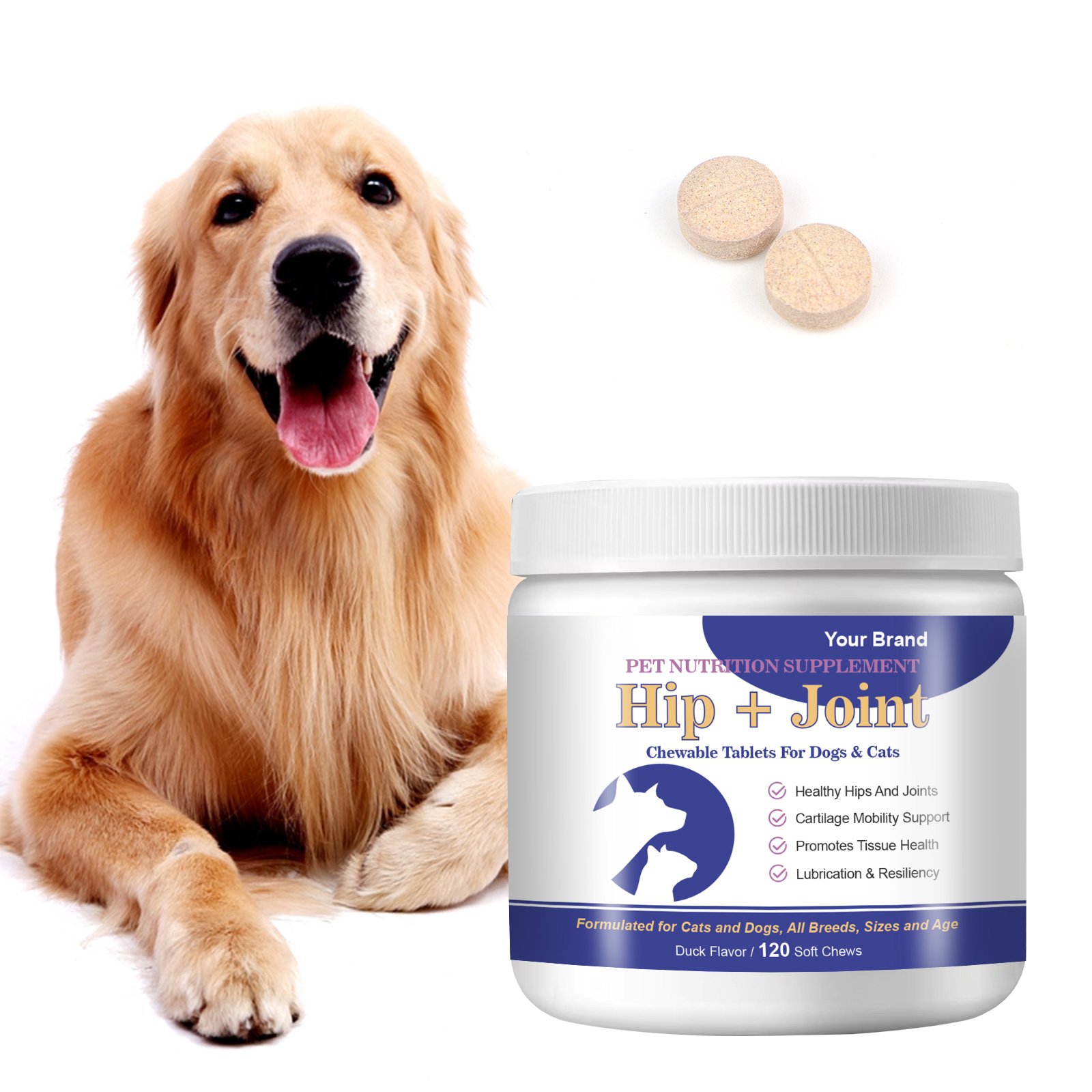 Private Custom Hip Supplement Joint With Glucosamine Tablets Pain Relief For Dog
