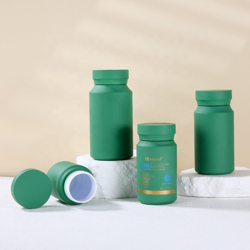 IN STOCK Green PET Vitamin Jar Plastic Bottles For Capsule Holder Supplements Healthcare Tablet Supplement Container