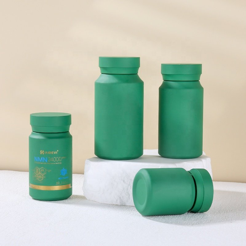 IN STOCK Green PET Vitamin Jar Plastic Bottles For Capsule Holder Supplements Healthcare Tablet Supplement Container