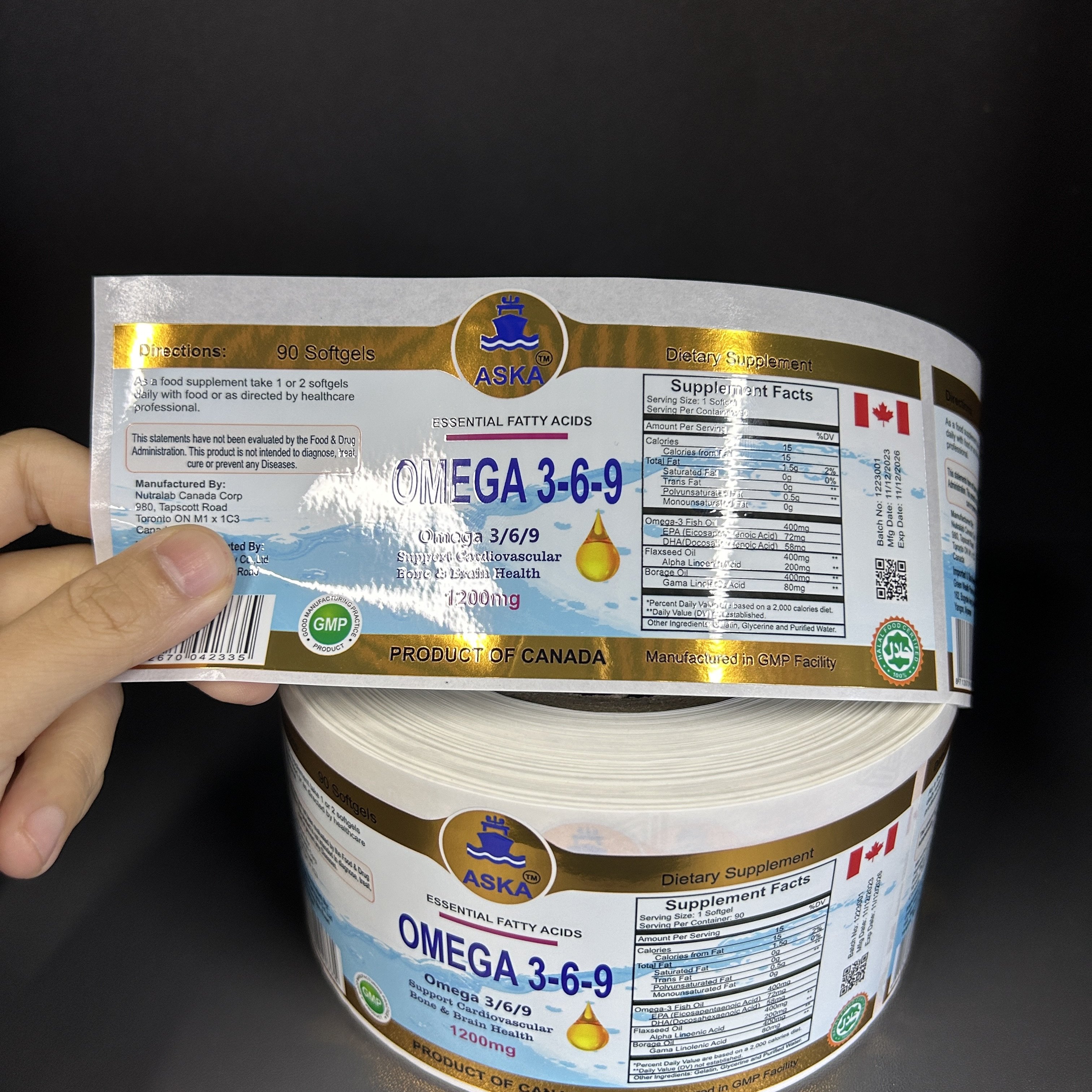 Customize Bulk Powder Protein Supplement bottle sticker Private Label Printing Adhesive Bright Silver Bopp Labels For Bottle