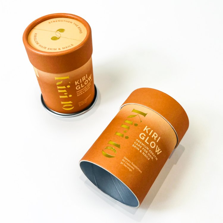 Recyclable healthcare supplement collagen packaging cardboard Boxes paper tube with easy peelable lid