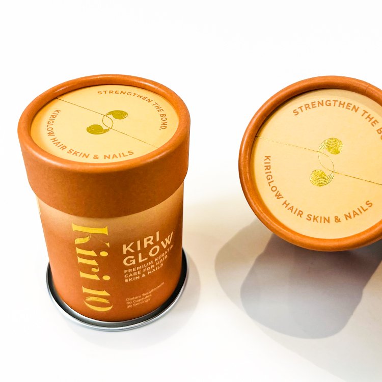 Recyclable healthcare supplement collagen packaging cardboard Boxes paper tube with easy peelable lid