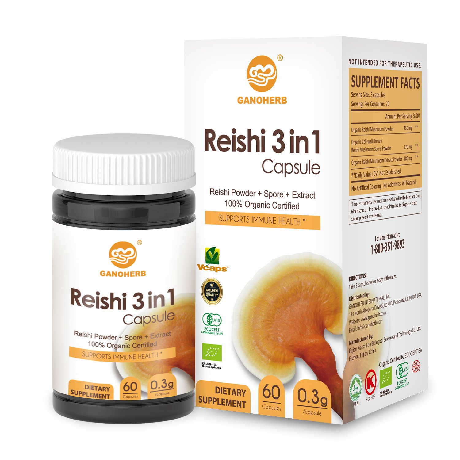 Suplemento 100% Organic Best Wholesale Reishi Mushroom Ganoderma Lucidum Capsule Reishi Capsule