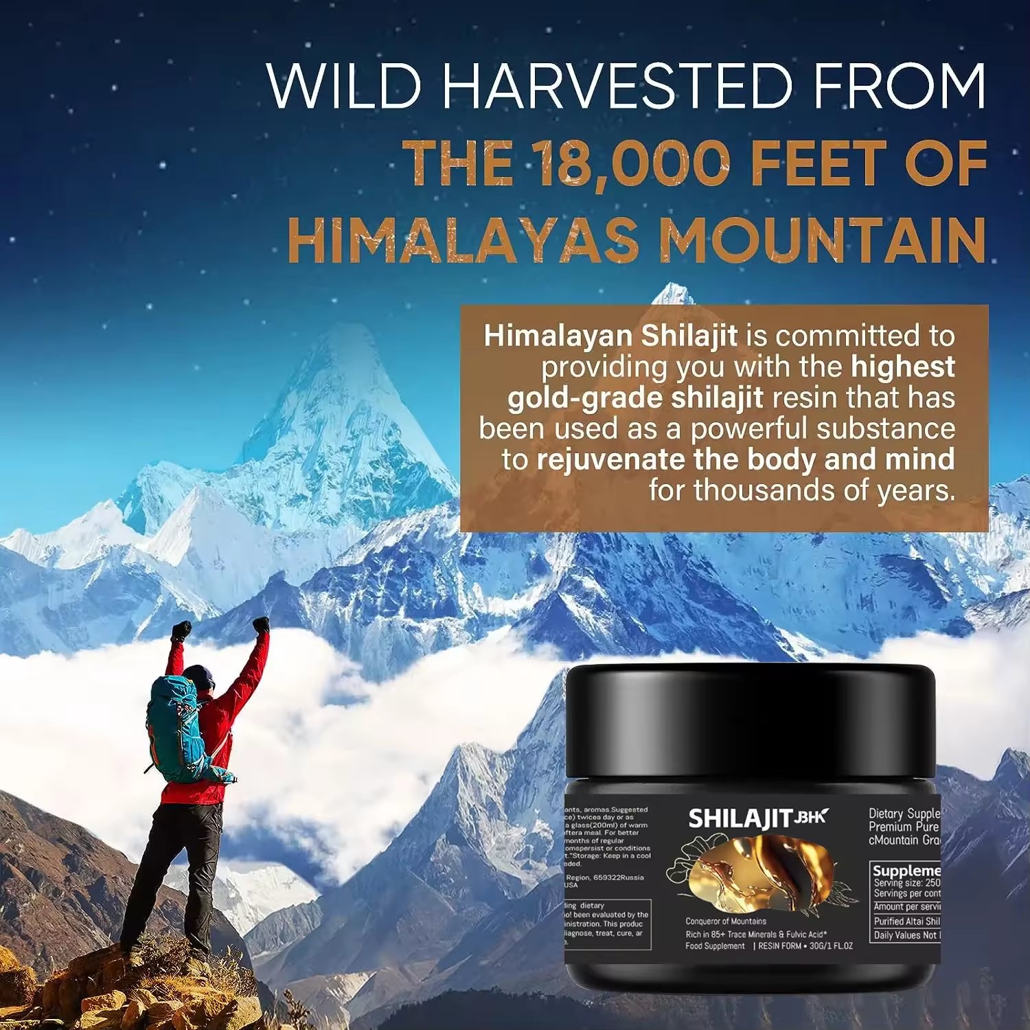 OEM ODM Private Label Shilajit Resin Natures Balance Health Dietary Supplement Shilajit Products