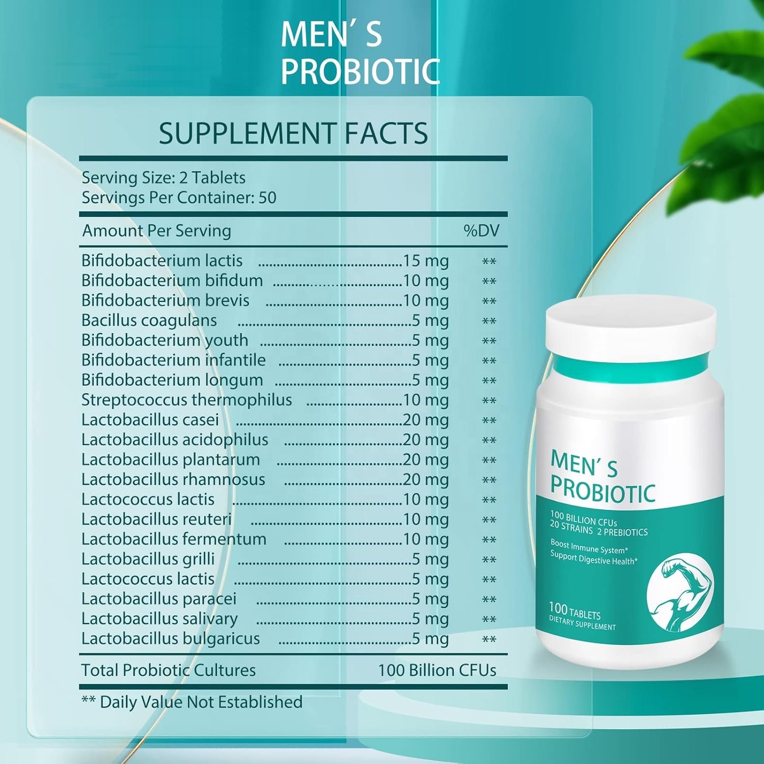 Healthcare supplement probiotic tablets improve skin health and men's body management probiotics and prebiotics