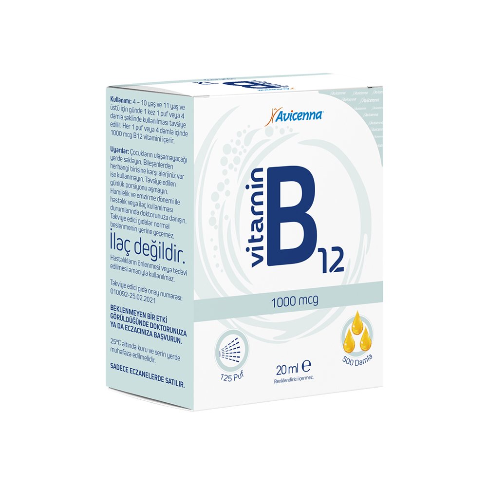 Best Quality 1000 mcg Vitamin B12 Supplements Oral Liquid Spray Adults Avicenna Natural Healthcare Products Competitive Price