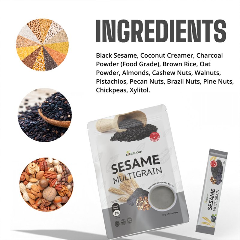 Favorable Price Natural Instant Beverage Charcoal Sesame Multigrain Nutritional Powder with Right Choice for Health
