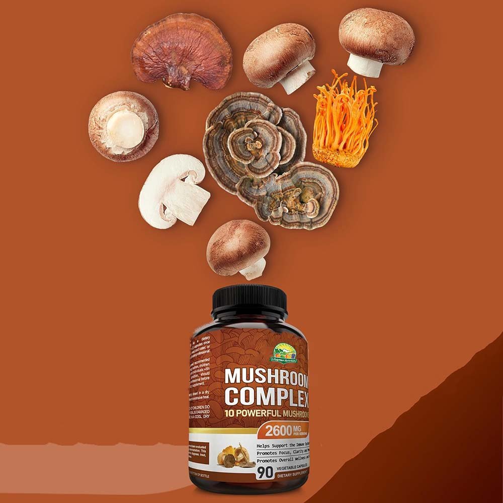 Private Label Immune Booster Memory Nootropic Brain Healthcare Supplement Cordyceps Militaris Extract Reishi Mushroom Capsules