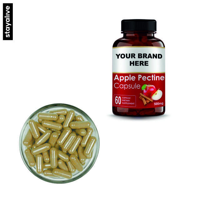 Apple Pectin Supplement | Capsules | Dietary Fiber | Non-GMO & Gluten Free | Hebral Supplement | (60,90,120 Capsules)