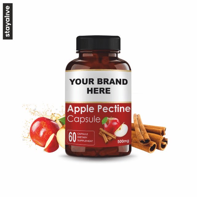 Apple Pectin Supplement | Capsules | Dietary Fiber | Non-GMO & Gluten Free | Hebral Supplement | (60,90,120 Capsules)