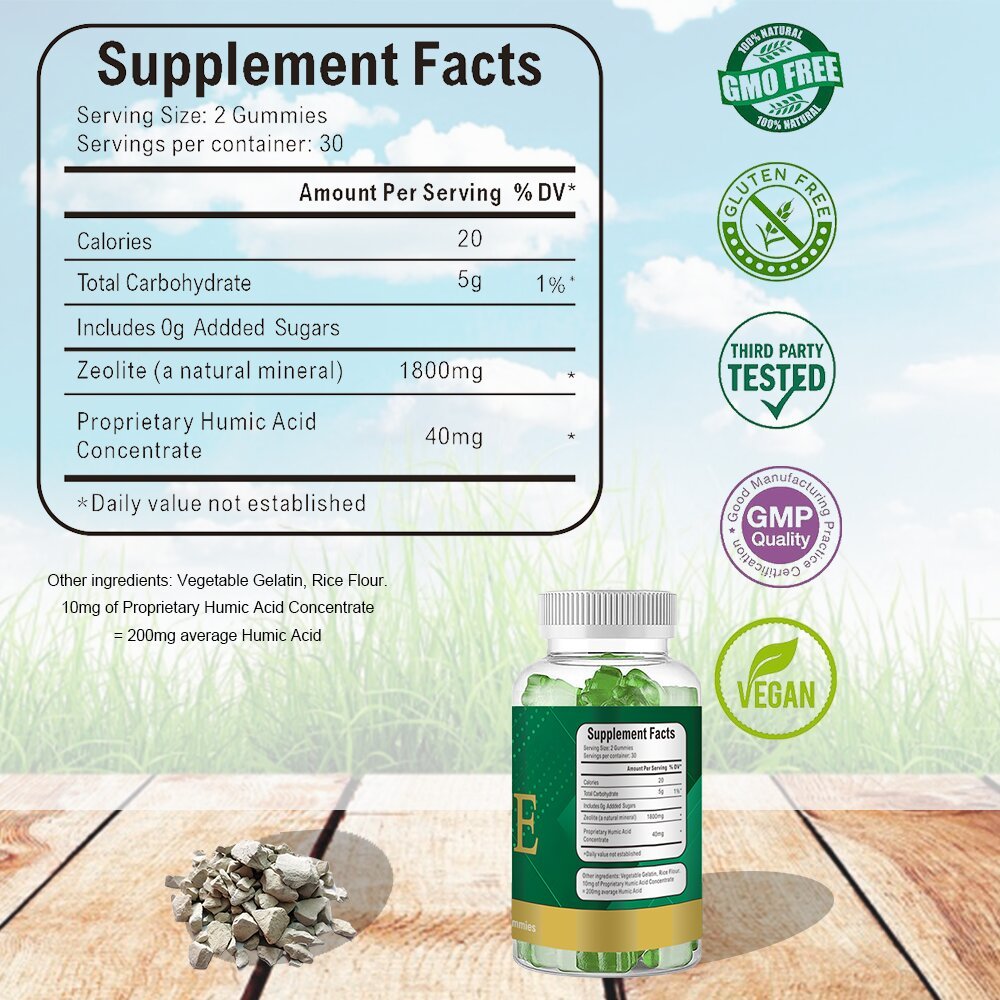 Wholesale Price Activated Zeolite Hot sales gummy healthcare support health strength supplement Activated Zeolite Gummies