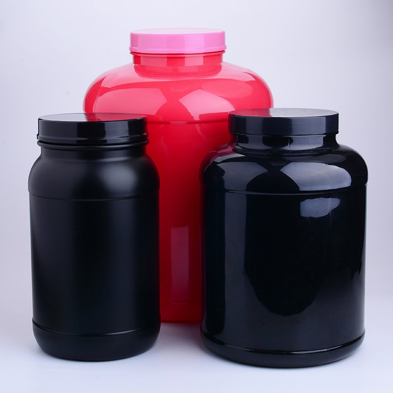 3L Empty HDPE Plastic Protein Powder Jar with Lid for Supplement Bottle Packaging