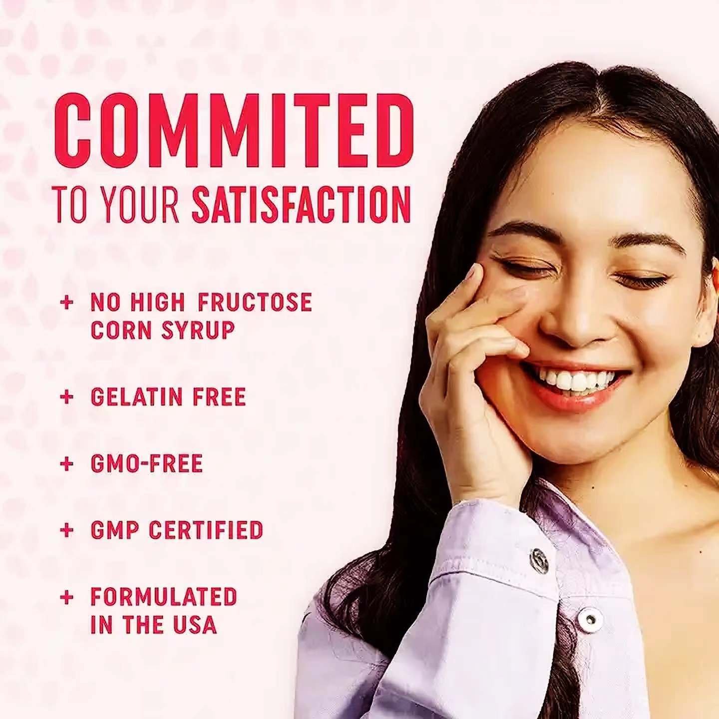 Collagen gummies Strawberry Gummies Whitening skin acne freckle smooth skin hair Private Label healthcare supplements Gummies