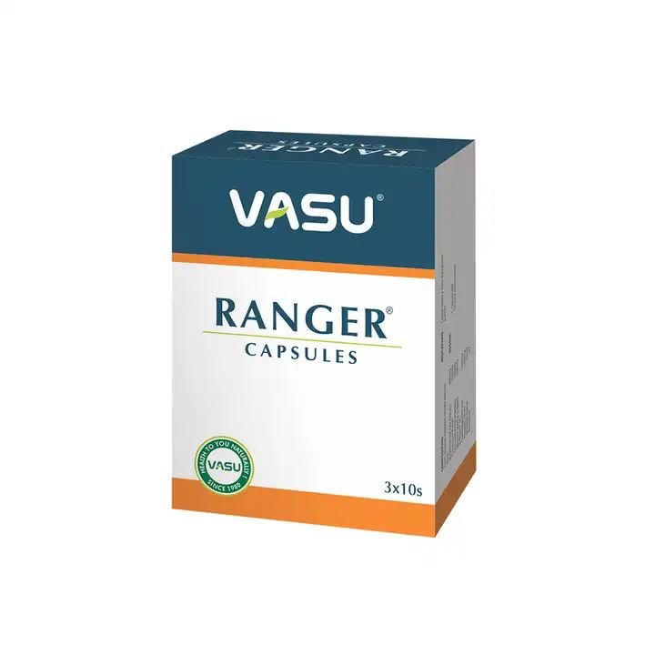 Vasu Healthcare Herbal Supplements Ranger Capsules Wholesale Price Bottle Packaging for Stress Relief