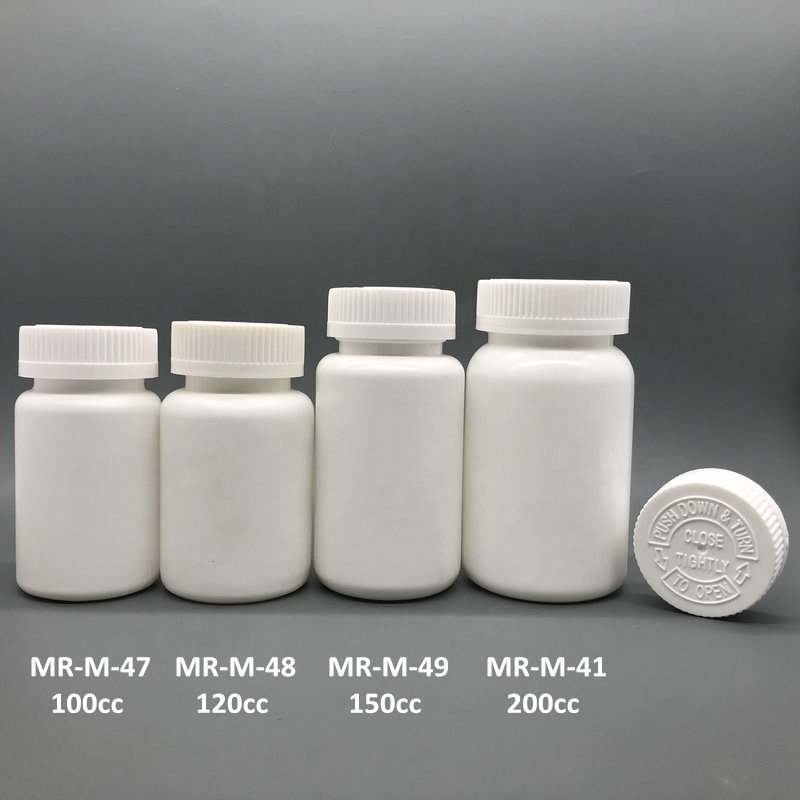 Manufacturer free samples 150ml 175ml 200ml 300ml PE empty child proof cap plastic vitamin pill bottles from China