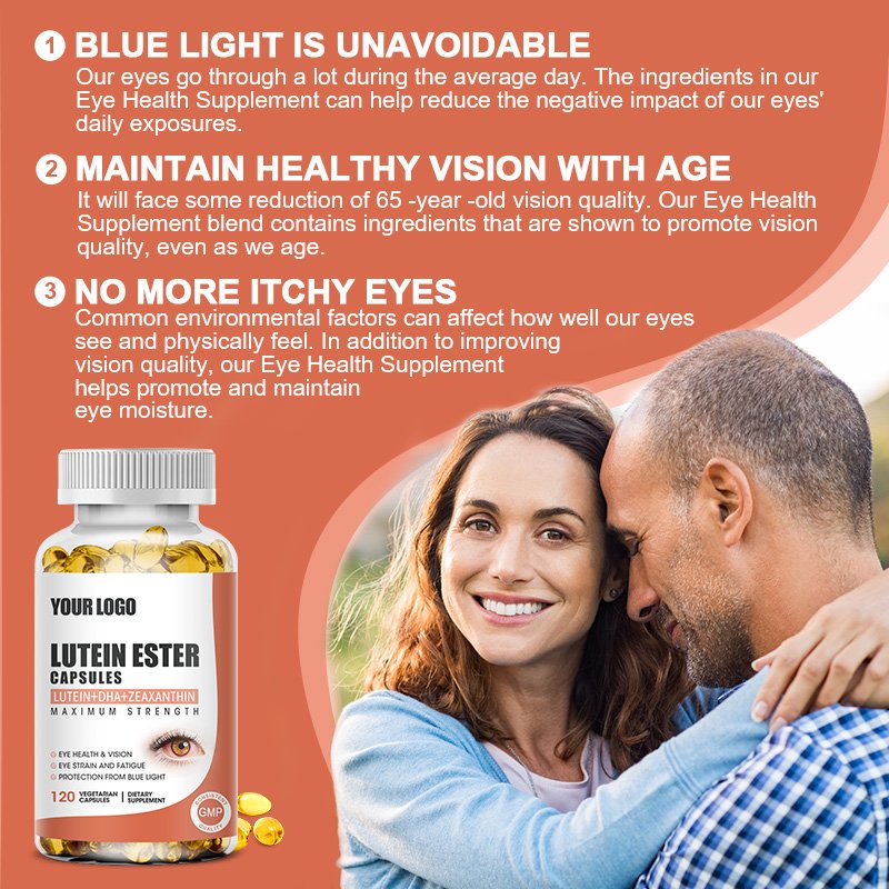 Orgeuos OEM 120pcs Eyes Health Care Products Lutein Ester Softgel Capsule Lutein Ester Oil Supplement
