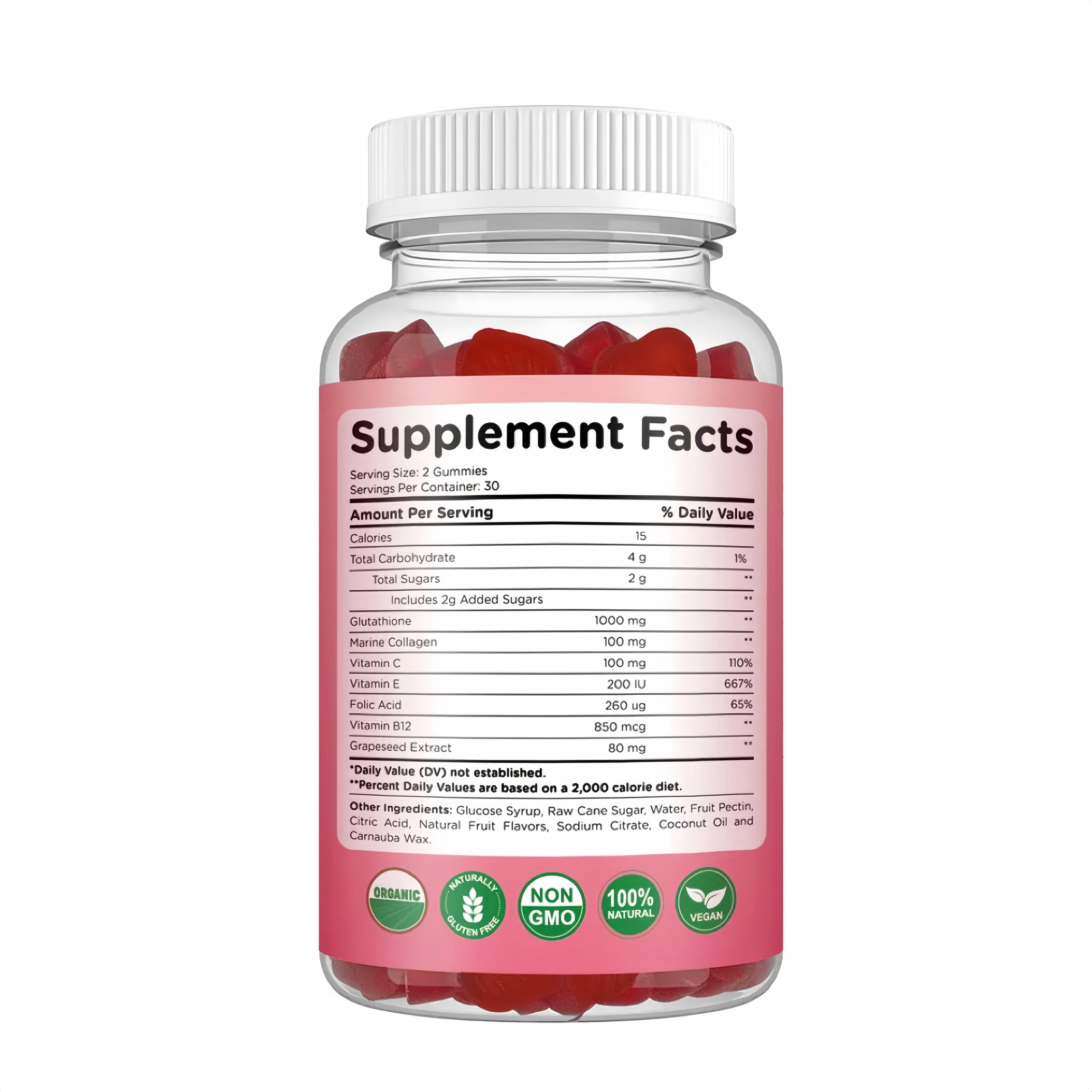 OEM Private Labels Organic Vegan Healthcare Supplements High Quality Beauty Skin Care Hair Collagen Biotin Gummies
