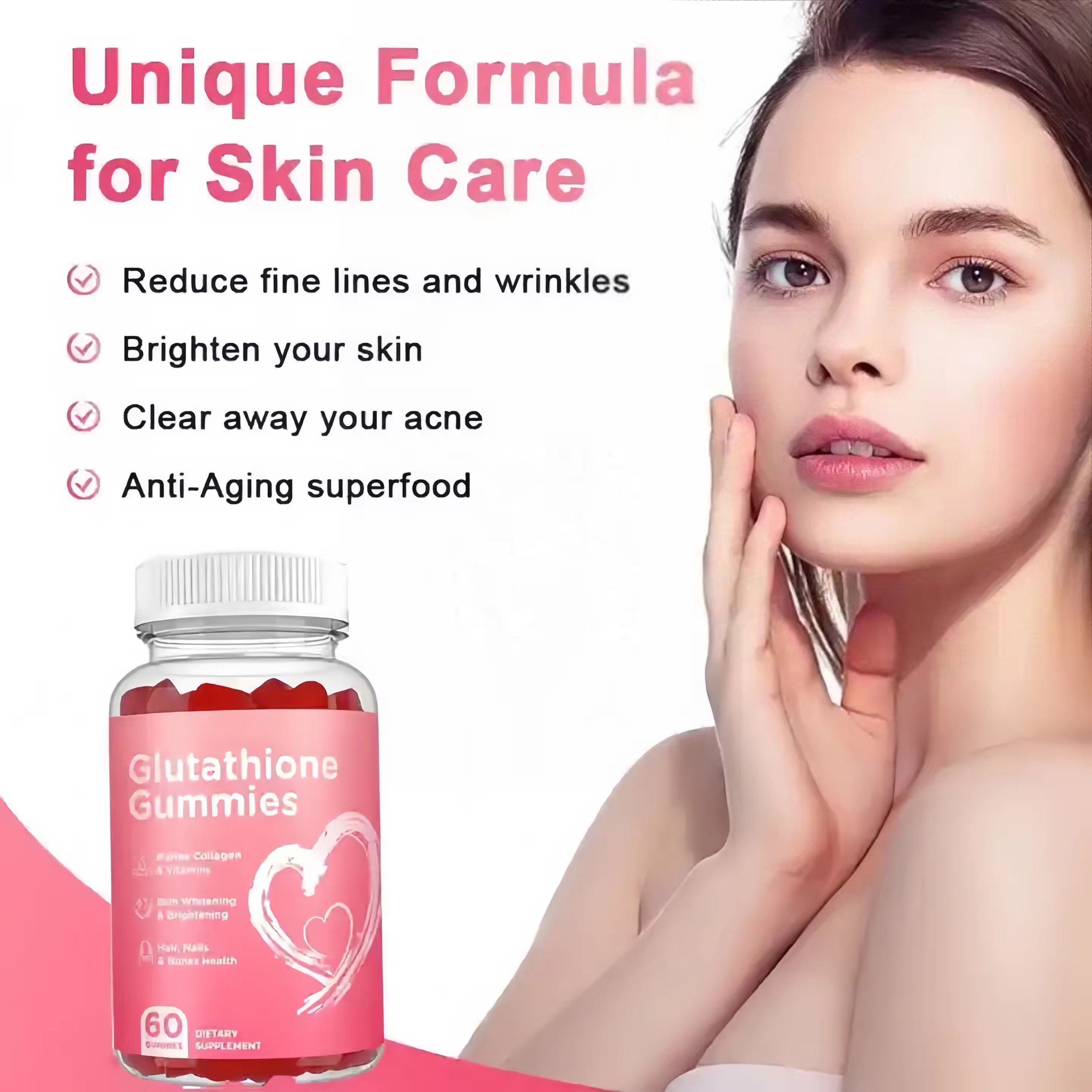 OEM Private Labels Organic Vegan Healthcare Supplements High Quality Beauty Skin Care Hair Collagen Biotin Gummies