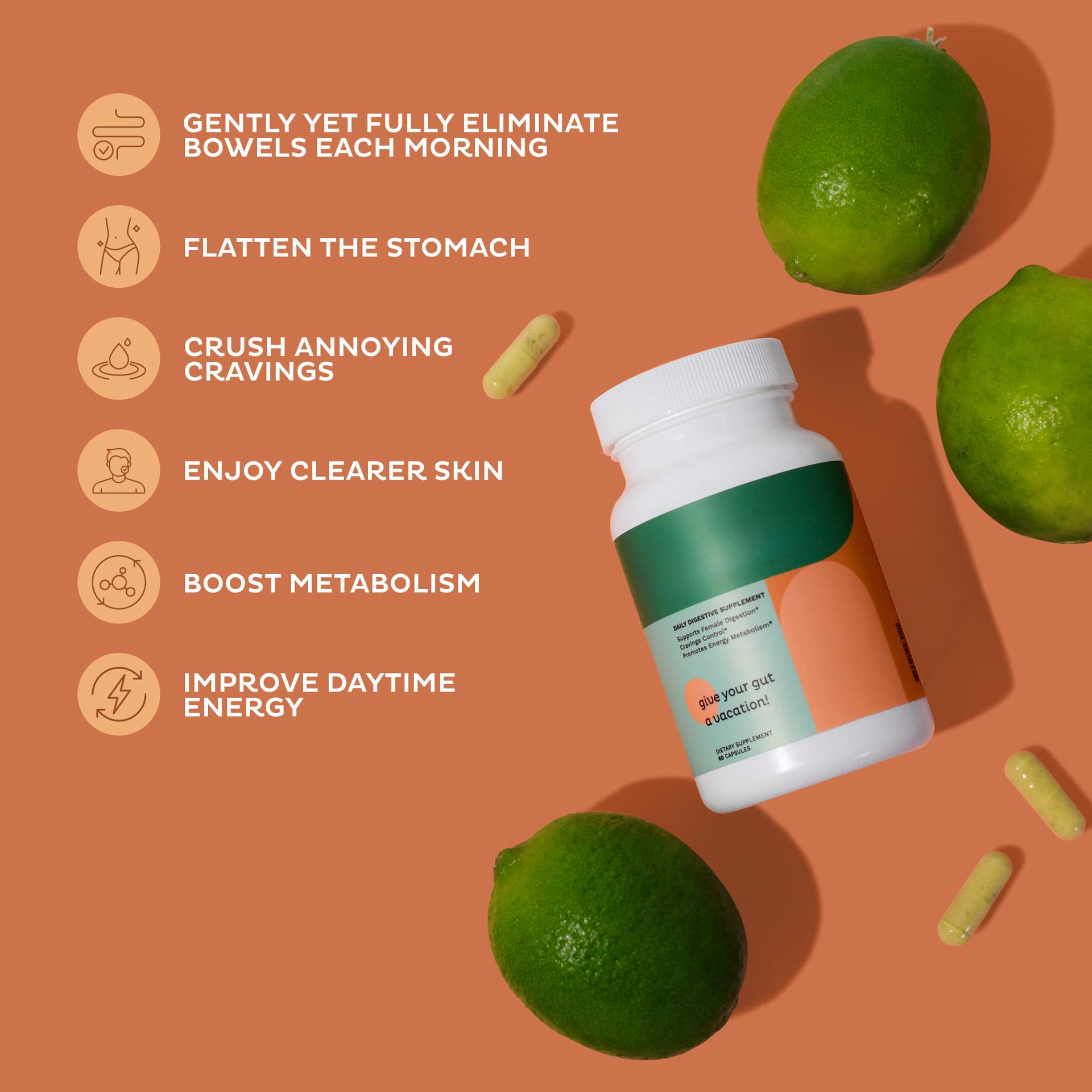 Gut Health capsules And Gut Lining Supplement Prebiotic, Probiotic, Postbiotic to Support Optimal Gut Health