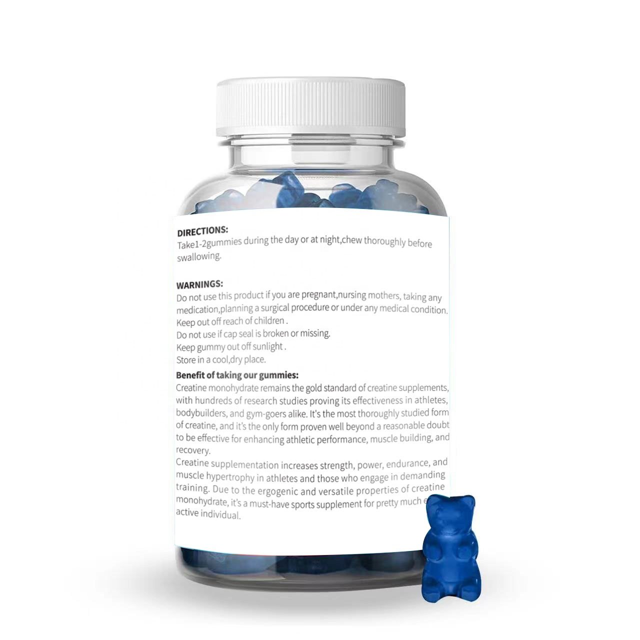 Private Label Creatine Monohydrate Gummy Muscle Building Supplements For Pre Workout For Women And Men