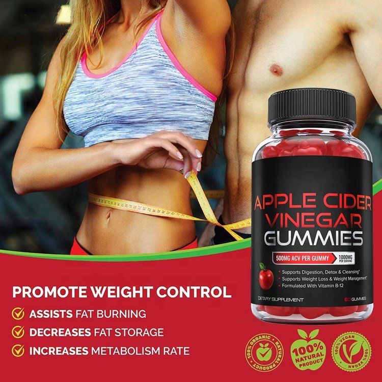 OEM Super Fat Burning Slimming Supplement Supports Digestion Apple Cider Vinegar Gummies