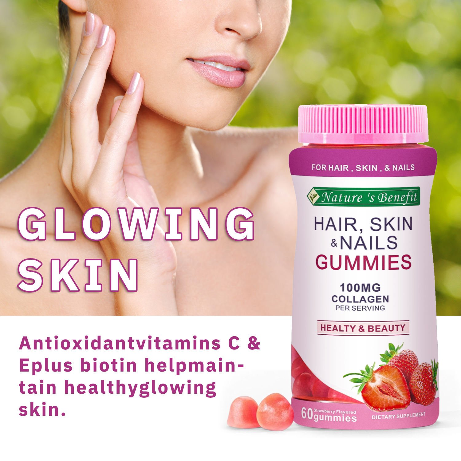 Private label Private Label Healthcare Supplement Brightening Skin Whitening Gummies Collagen L-Glutathion Gummies