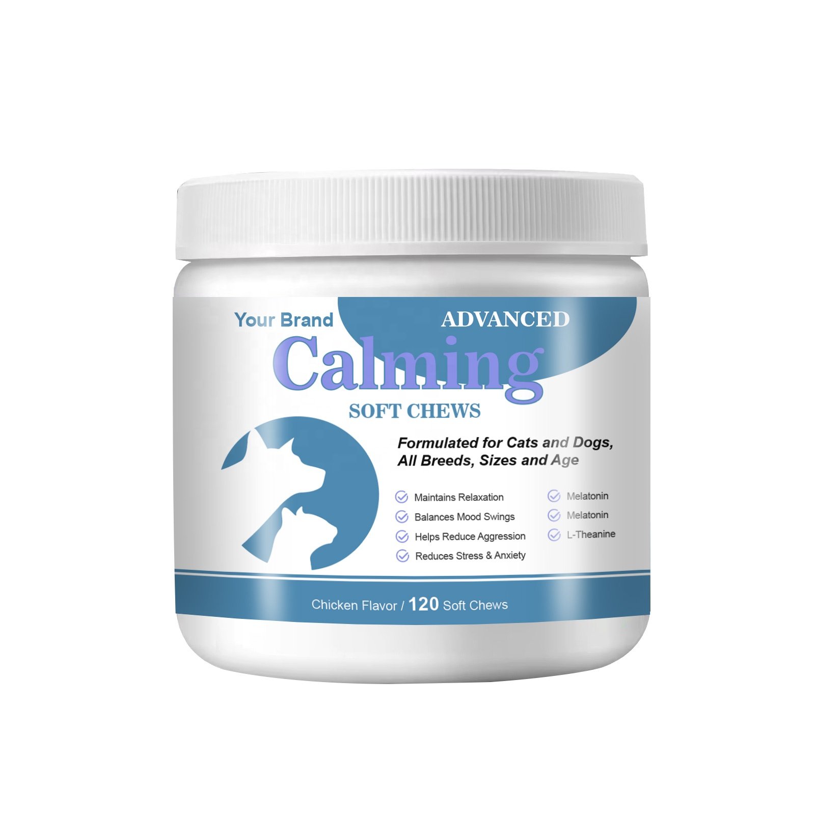 Custom Pet Chews Treats Calming Supplement Calming Snacks Soft Chews For Dogs & Cats