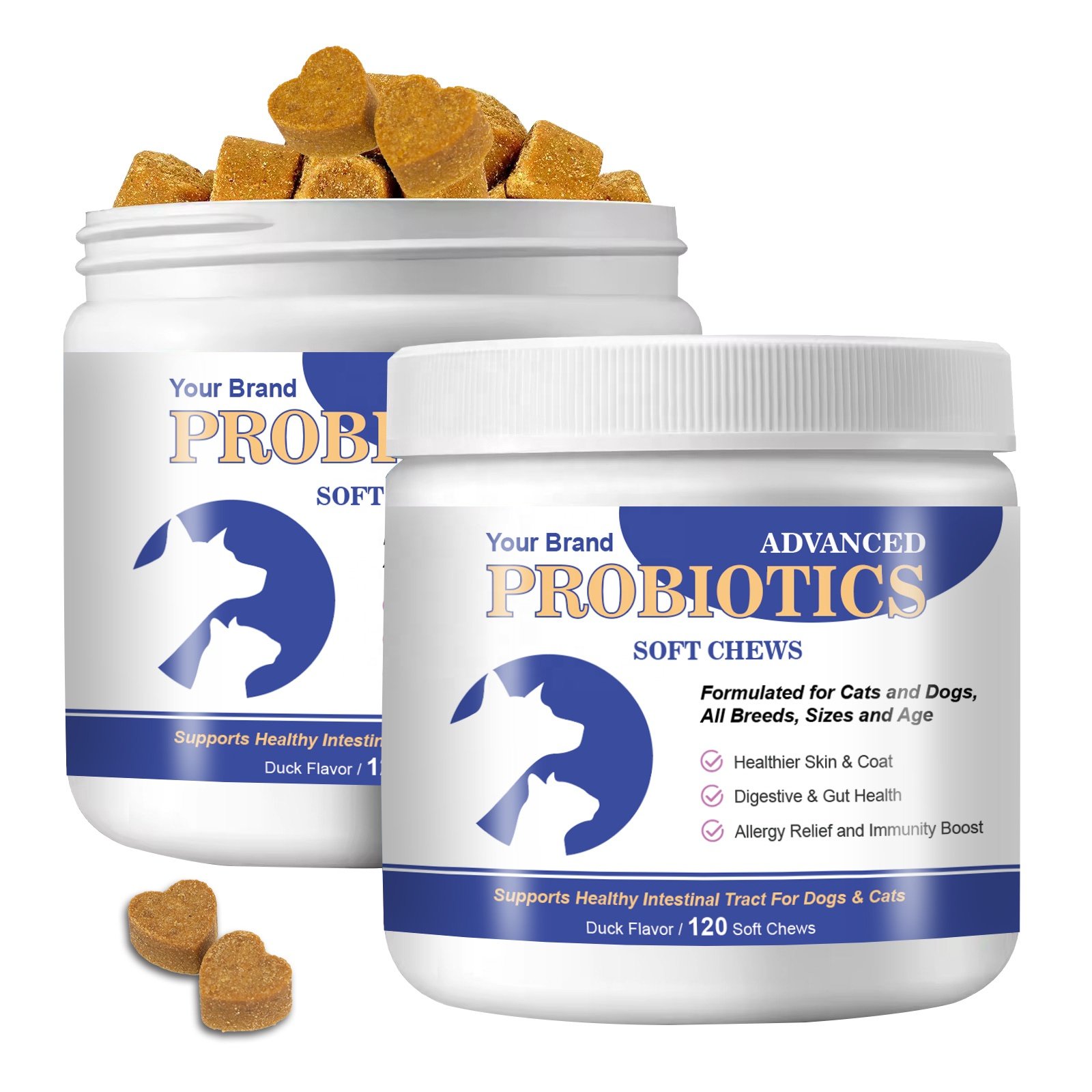 Custom Pet Chews Treats Calming Supplement Calming Snacks Soft Chews For Dogs & Cats