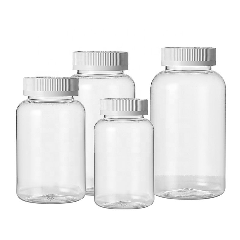 child safety clear PET empty plastic vitamin c gummy packaging bottle for healthcare supplement