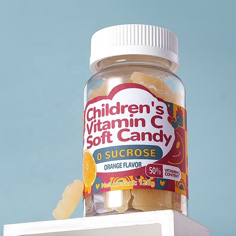 child safety clear PET empty plastic vitamin c gummy packaging bottle for healthcare supplement