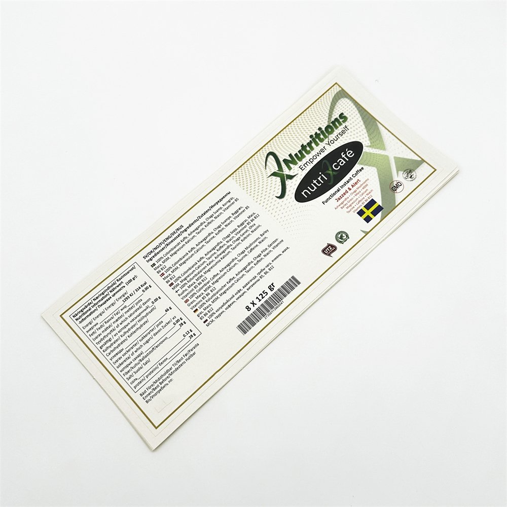 Custom Private Water Resistant Printing Roll Healthcare Supplement Label Sport Nutrition Label Sticker